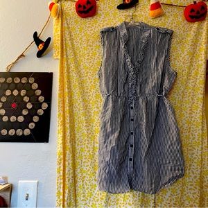 Lightweight stripped tank-top with adjustable tie in back